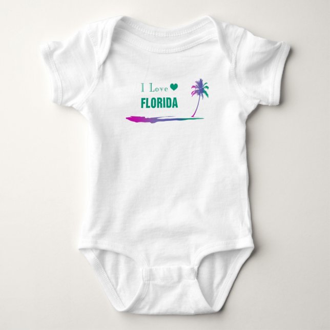 I Liebe Florida farbiger grüner Baby Bodysuit Baby Strampler (Vorderseite)