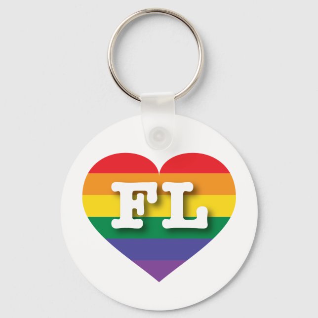 I Liebe Florida Gay Pride Schlüsselanhänger (Vorderseite)