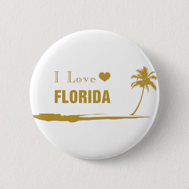 I Liebe Florida Gold Button (Vorderseite)