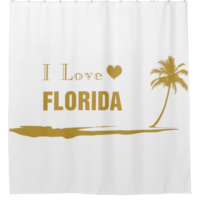 I Liebe Florida Gold Duschvorhang (Vorderseite)