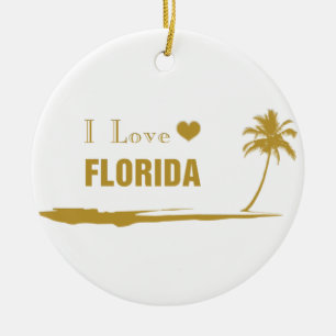 I Liebe Florida Gold Keramik Ornament