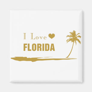 I Liebe Florida Gold Magnet