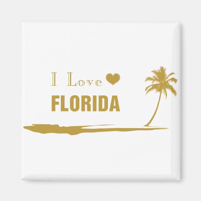 I Liebe Florida Gold Magnet (Vorne)