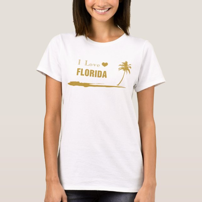 I Liebe Florida Gold T-Shirt (Vorderseite)