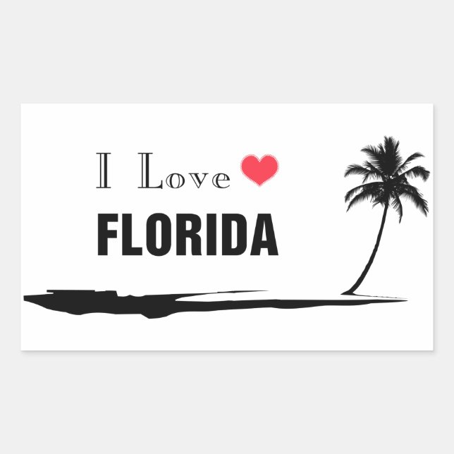 I Liebe Florida Rechteckiger Aufkleber (Vorderseite)