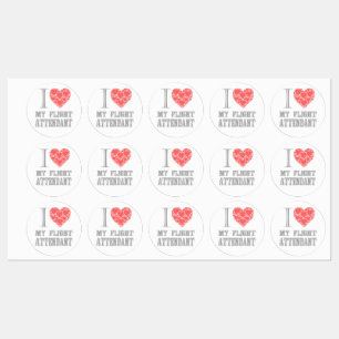 I Liebe Flugbegleiter Etiketten