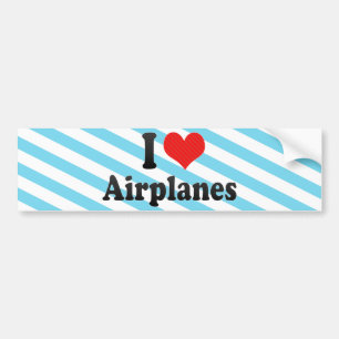 I Liebe-Flugzeuge Autoaufkleber