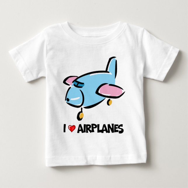 I Liebe-Flugzeuge Baby T-shirt (Vorderseite)