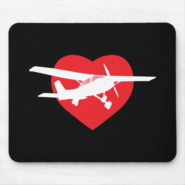 I Liebe-Flugzeuge Mousepad (Vorne)