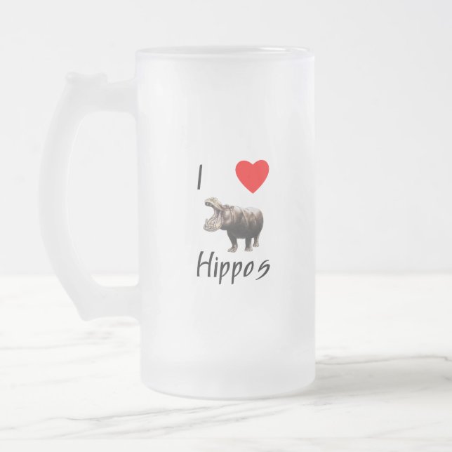 I Liebe-Flusspferde (2) Mattglas Bierglas (Links)