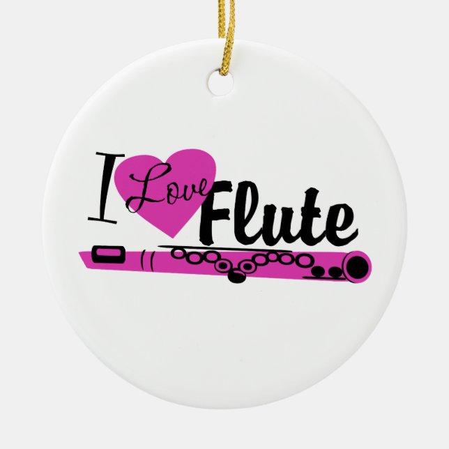 I Liebe Flute Marching Band Foto Keramikornament (Vorne)