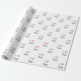 I Liebe Flute Rotes Herz Musiknoten Geschenkpapier