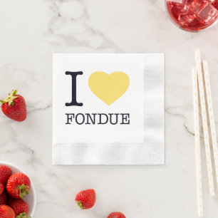 I LIEBE FONDUE SERVIETTE
