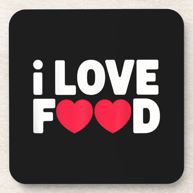 I Liebe Food Funny Feinschmecker Geschenk für Männ Getränkeuntersetzer (Vorderseite)
