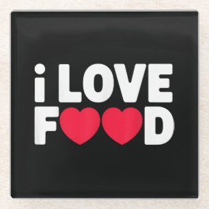 I Liebe Food Funny Feinschmecker Geschenk für Männ Glasuntersetzer