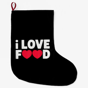 I Liebe Food Funny Feinschmecker Geschenk für Männ Großer Weihnachtsstrumpf