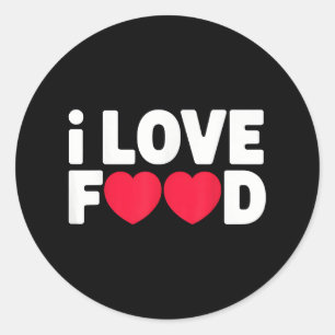 I Liebe Food Funny Feinschmecker Geschenk für Männ Runder Aufkleber