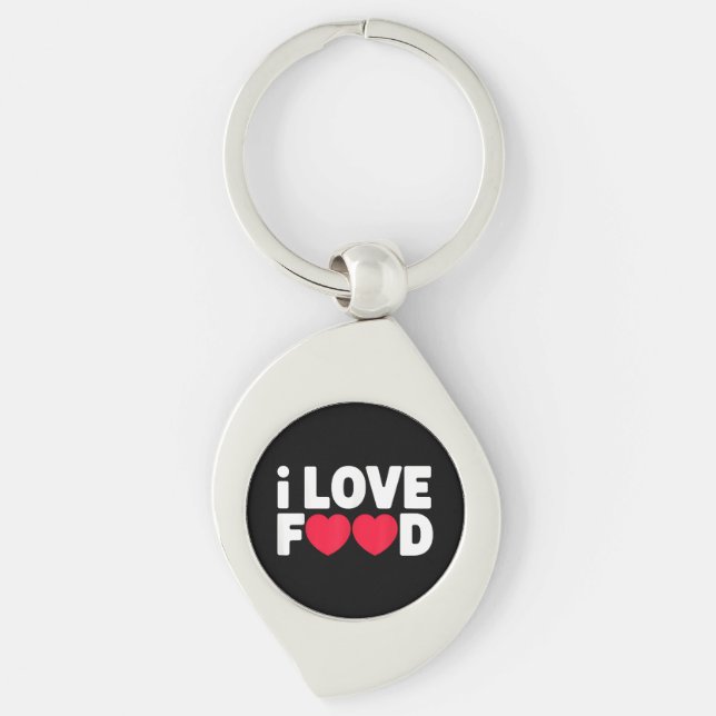I Liebe Food Funny Feinschmecker Geschenk für Männ Schlüsselanhänger (Vorderseite)