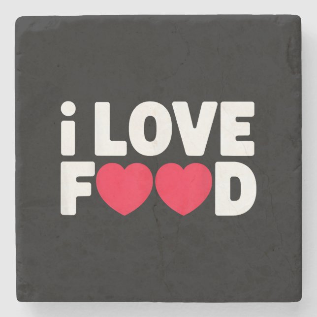 I Liebe Food Funny Feinschmecker Geschenk für Männ Steinuntersetzer (Vorderseite)