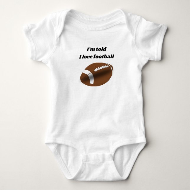 I Liebe Football Design Baby Strampler (Vorderseite)