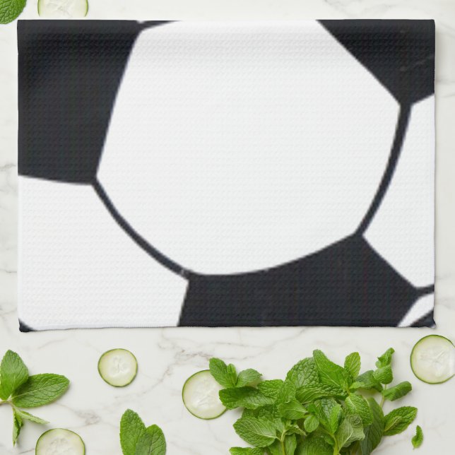 I Liebe Football (Fußball) Spielherz: I Liebe Geschirrtuch (Gefaltet)