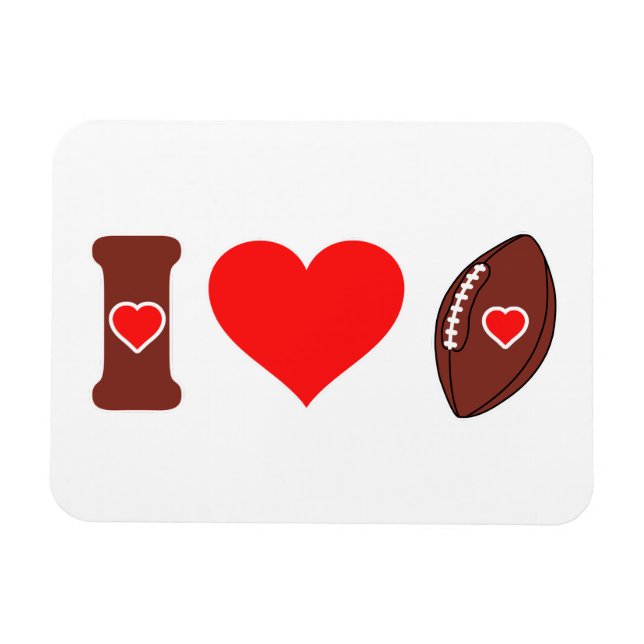 I Liebe Football Magnet (Horizontal)