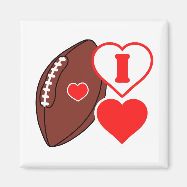 I Liebe Football Magnet (Vorne)