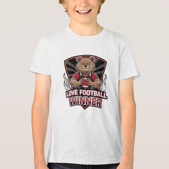 I Liebe Football Tri-Blend Shirt (Vorderseite)