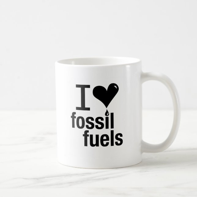 I Liebe-Fossilienbrennstoff-Tasse Kaffeetasse (Rechts)
