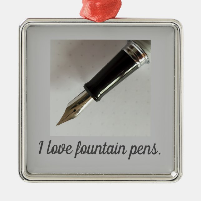 I Liebe Fountain Pens Ornament Aus Metall (Vorne)