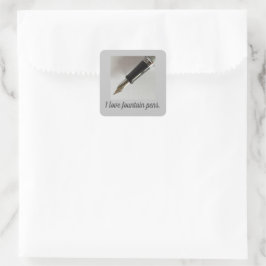 I Liebe Fountain Pens Quadratischer Aufkleber