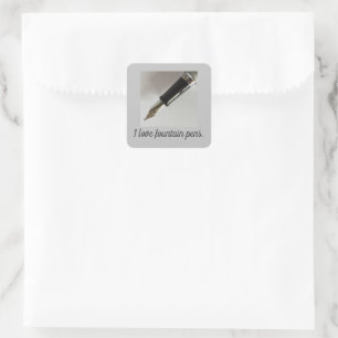I Liebe Fountain Pens Quadratischer Aufkleber