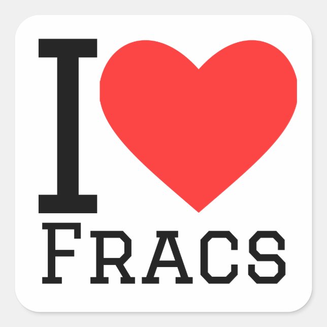 I Liebe Frames Quadratischer Aufkleber (Vorderseite)