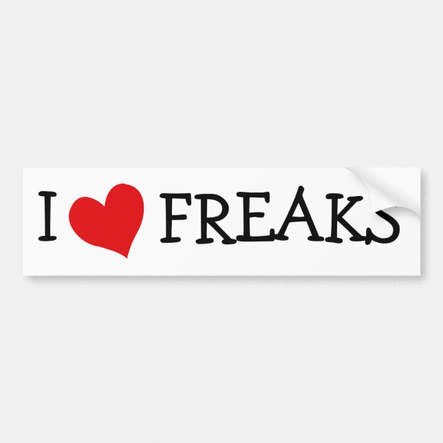 I Liebe Freaks Autoaufkleber (Vorne)
