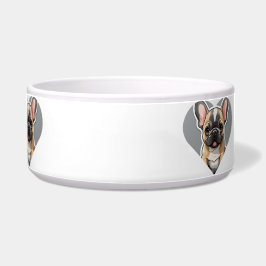 I LIEBE FRENCH BULLDOGS Niedlicher Cartoon Welpe i Napf