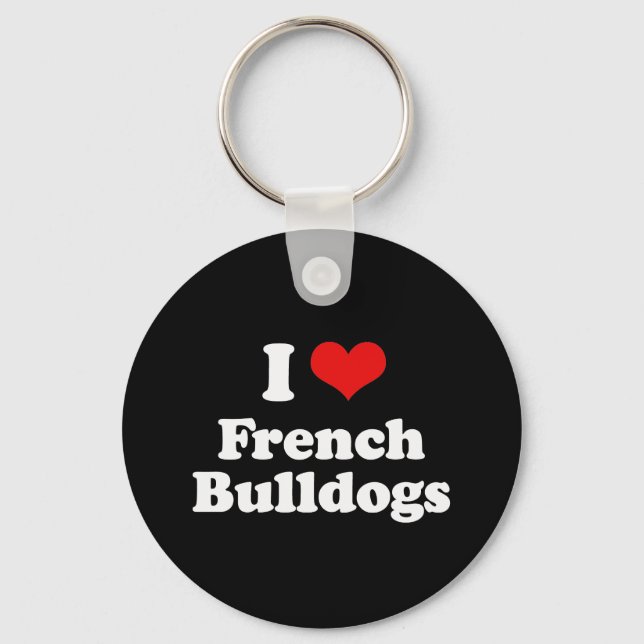 I Liebe French Bulldogs Schlüsselanhänger (Vorderseite)