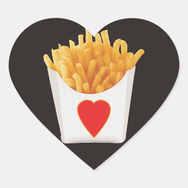 I Liebe French Fries Herz-Aufkleber (Vorderseite)