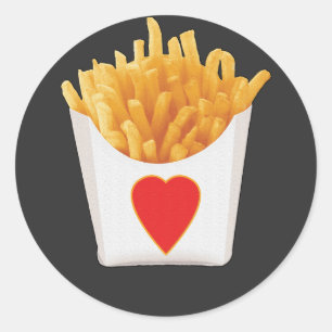 I Liebe French Fries Runder Aufkleber
