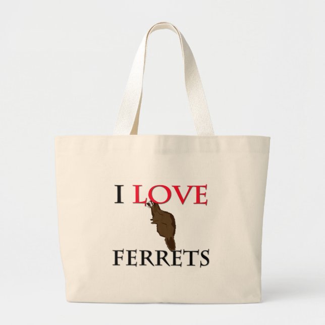 I Liebe-Frettchen Jumbo Stoffbeutel (Vorne)