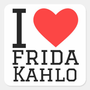 I Liebe frida kahlo Quadratischer Aufkleber