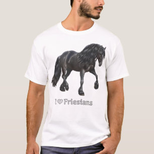 I Liebe Friesians Black Friesian Draft Horvers Lov T-Shirt
