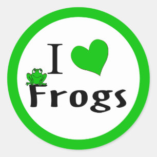 I Liebe Frogs Runder Aufkleber