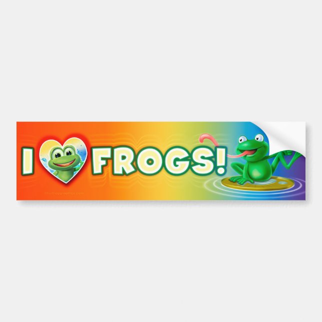 I Liebe Frogs Spaß wackeligen Autoaufkleber (Vorne)