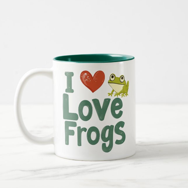I Liebe Frogs Zweifarbige Tasse (Links)