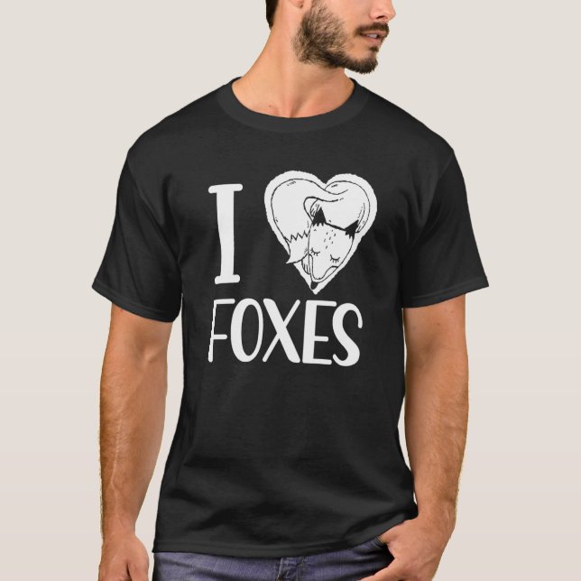 I Liebe Füchse Redewendungen von Tieren T-Shirt (Vorderseite)