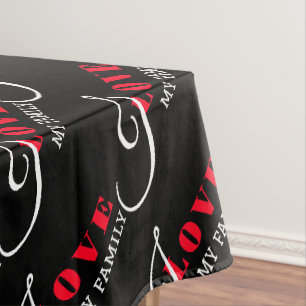 I Liebe ( Fügen Sie Ihren Text hinzu) Black Valent Tischdecke