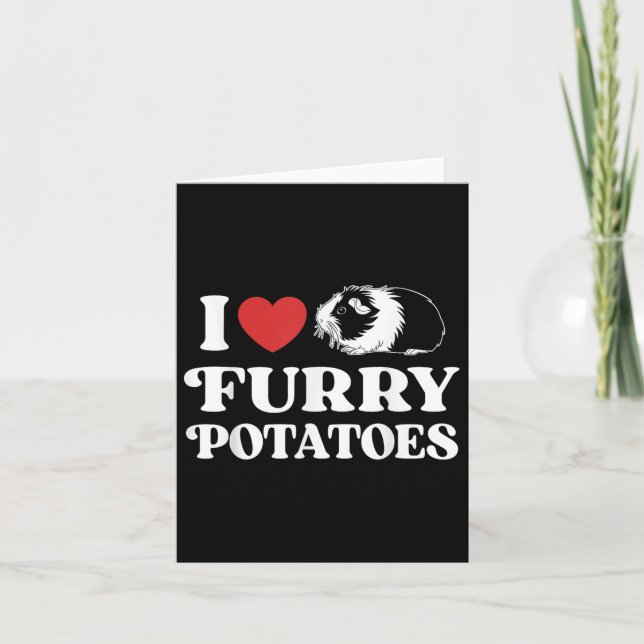 I Liebe Furry Potato Funny Guinea Schweinekekeppic Karte (Vorderseite)