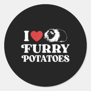 I Liebe Furry Potato Funny Guinea Schweinekekeppic Runder Aufkleber