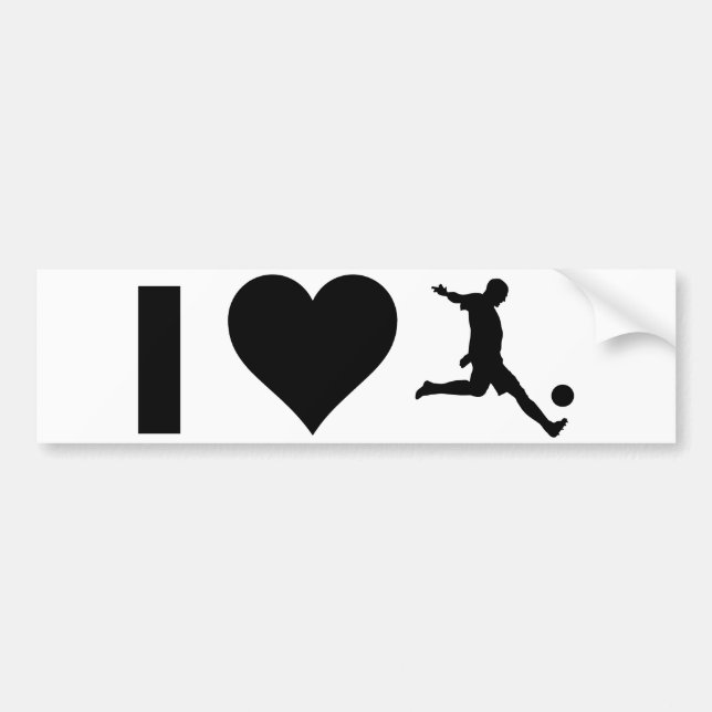 I Liebe-Fußball Autoaufkleber (Vorne)