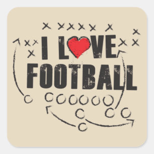 I Liebe Fußball - Beige Platz 1½" Matte Stickers